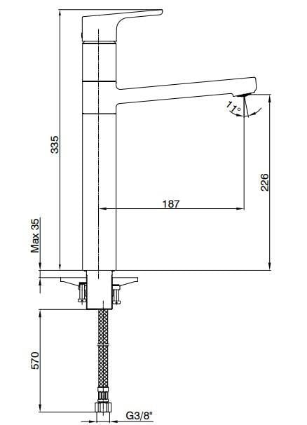 ECA Luna Yüksek Tip Lavabo Bataryası Altın Renkli  102808949