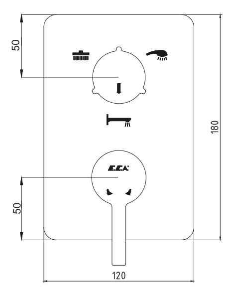 ECA Mina Ankastre Gömme Banyo Bataryası Duş Seti Tüm Parçalar Dahil 40x40