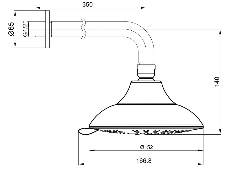 ECA Mina Banyo Yuvarlak Duvardan Duş Başlığı 15X15 102145037