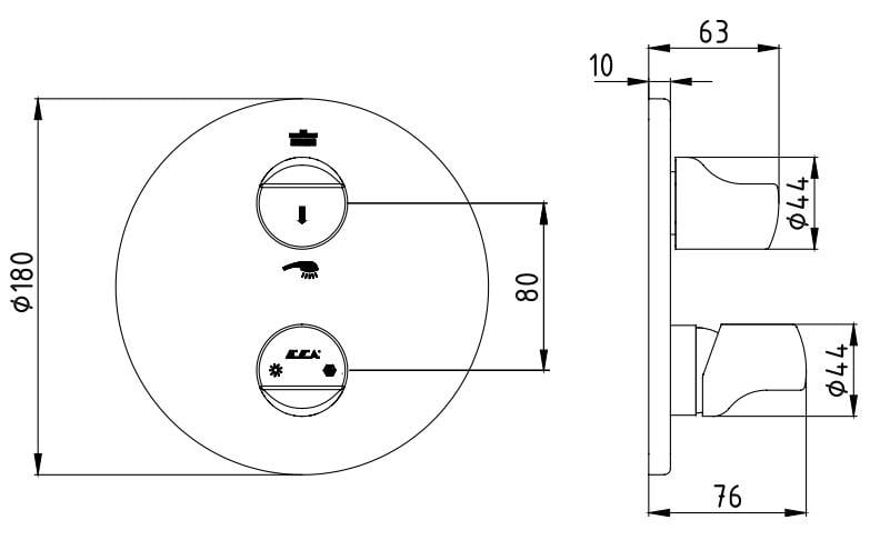 ECA Myra Ankastre Banyo Bataryası Sıva Üstü 2 Yollu 102167203H-YDE