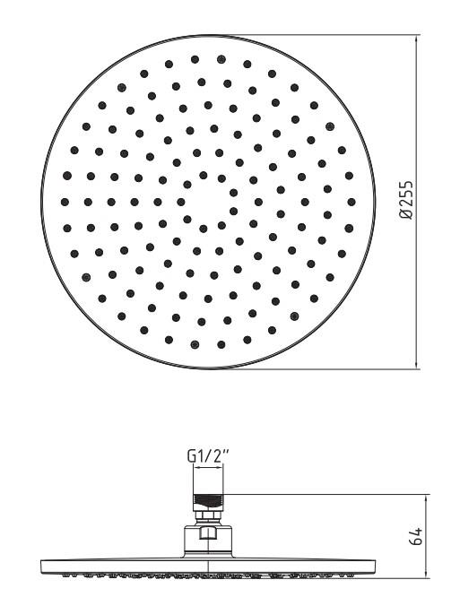 ECA Myra Banyo Yuvarlak Duş Başlığı 25x25 Mat Siyah Renkli 102145030C1