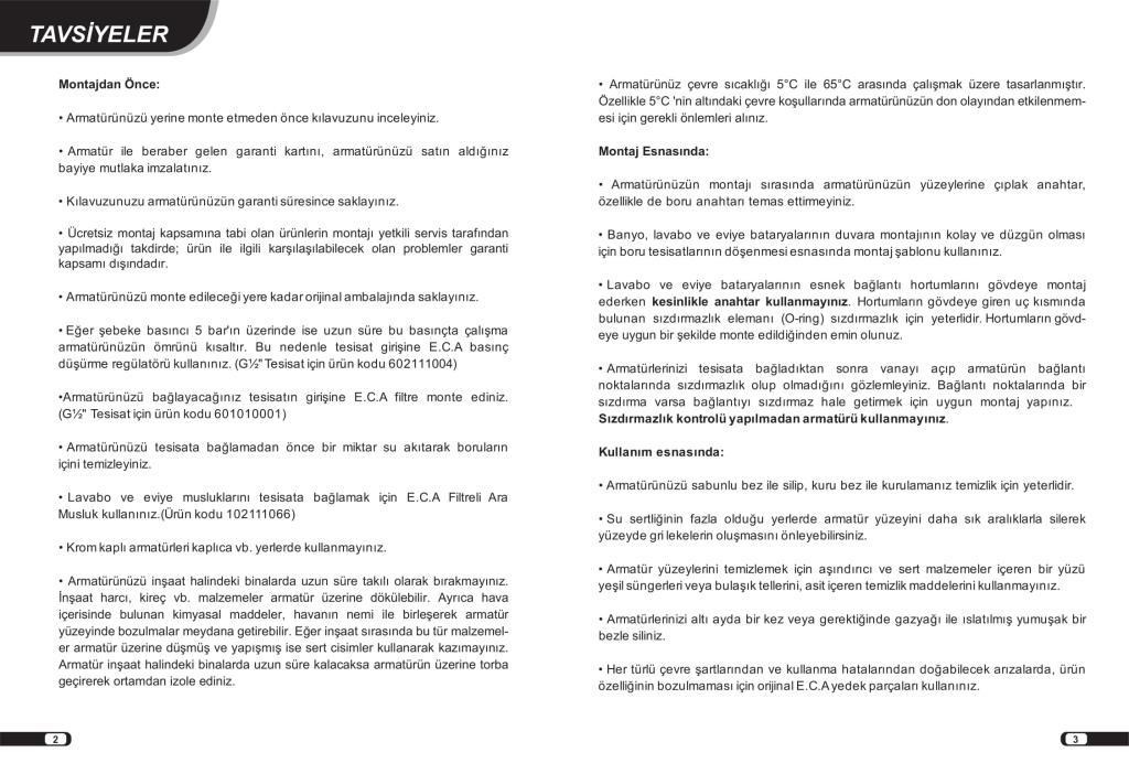 ECA Myra Dokunmatik Mutfak Eviye Bataryası 102118069H