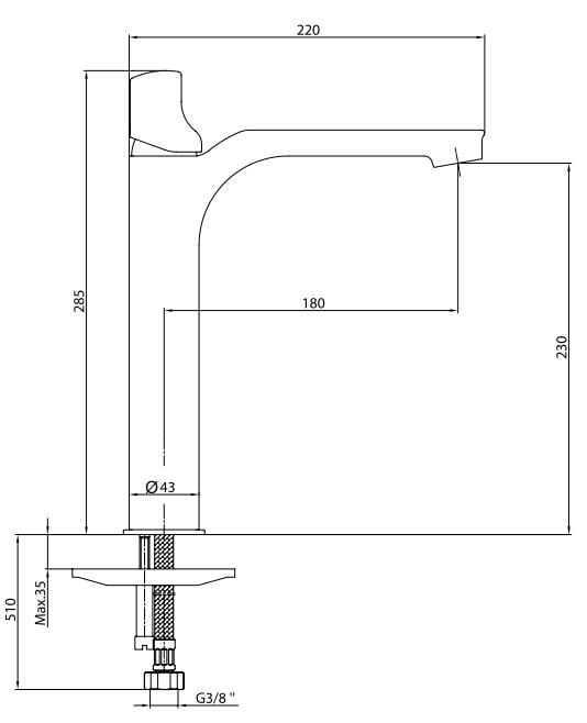 ECA Myra Yüksek Tip Lavabo Bataryası Beyaz Renkli 104108984