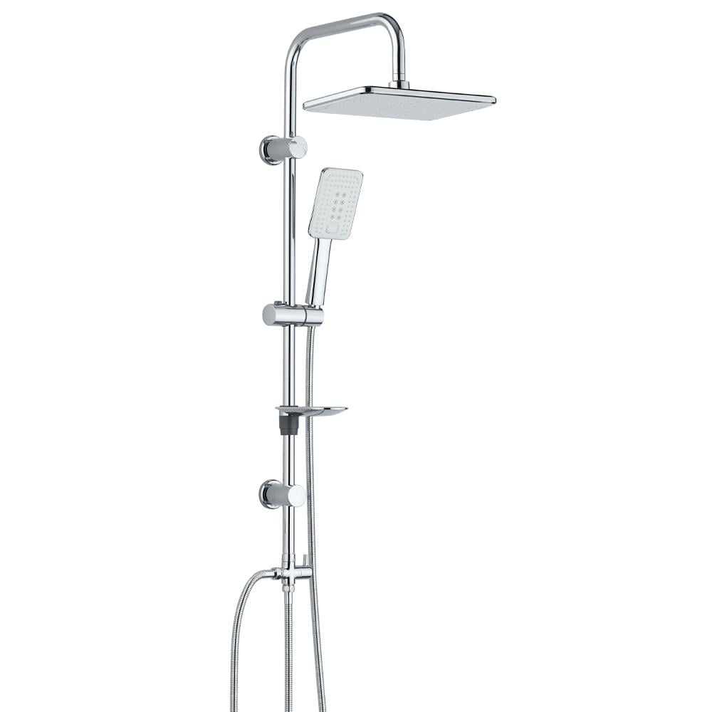 ECA Natura Banyo Bataryası+T-MAY Banyo Çınar Dikdörtgen Tepe Duş Takımı Seti Paslanmaz Krom