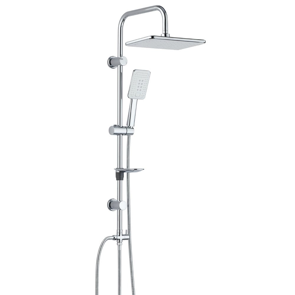 ECA Natura Banyo Bataryası+T-MAY Banyo Çınar Dikdörtgen Tepe Duş Takımı Seti Paslanmaz Krom