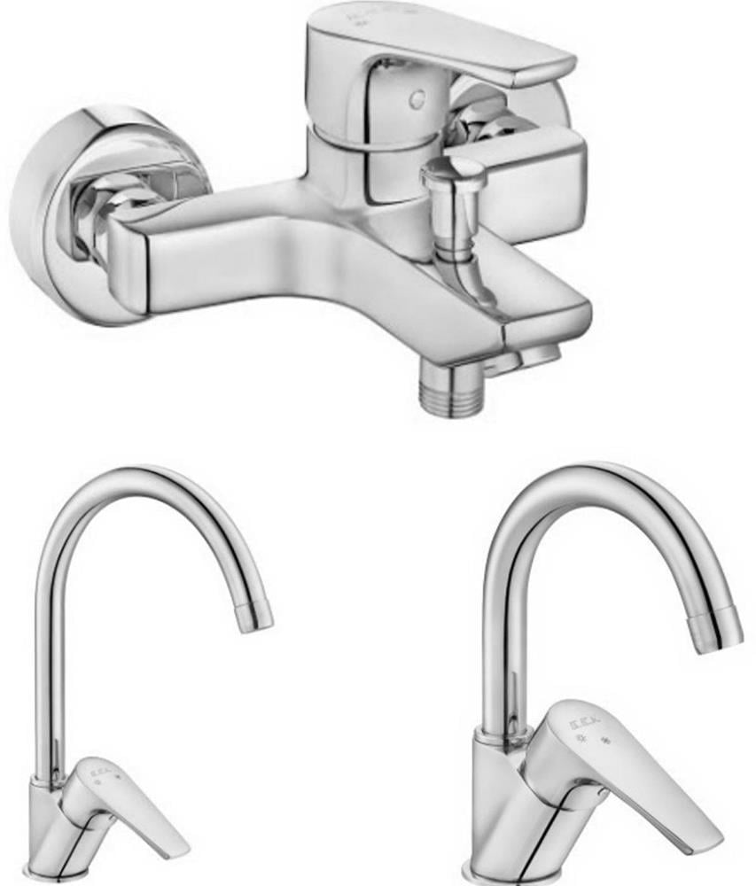 ECA Niobe 3'lü Batarya Seti(Banyo 482+Lavabo 054+Eviye 098)