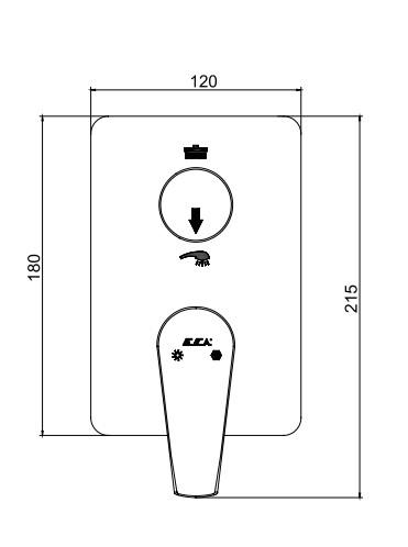 ECA Niobe Ankastre Banyo Bataryası Sıva Üstü 2 Yollu 102167243-KDE