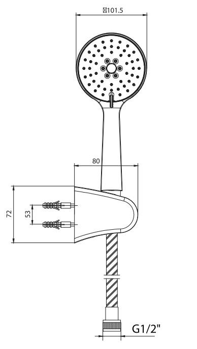 ECA Niobe Ankastre Gömme Banyo Bataryası Duş Seti Tüm Parçalar Dahil Tavandan 