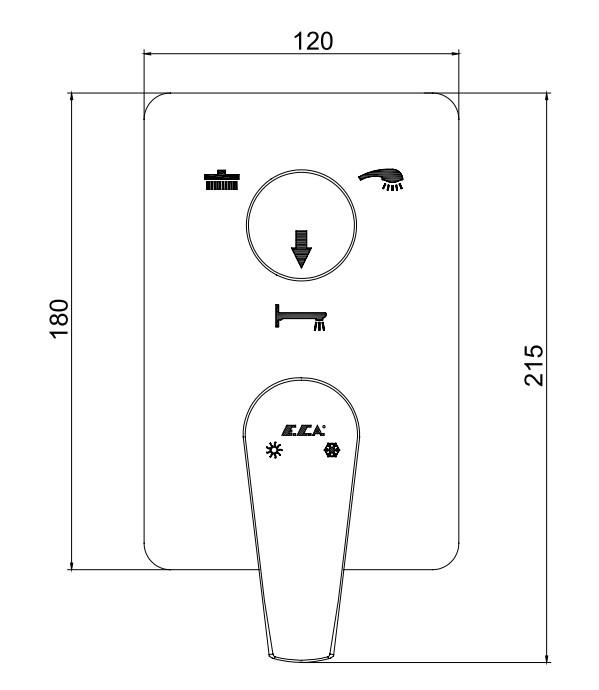 ECA Niobe Ankastre Gömme Banyo Bataryası Duş Seti Tüm Parçalar Dahil 40x40 