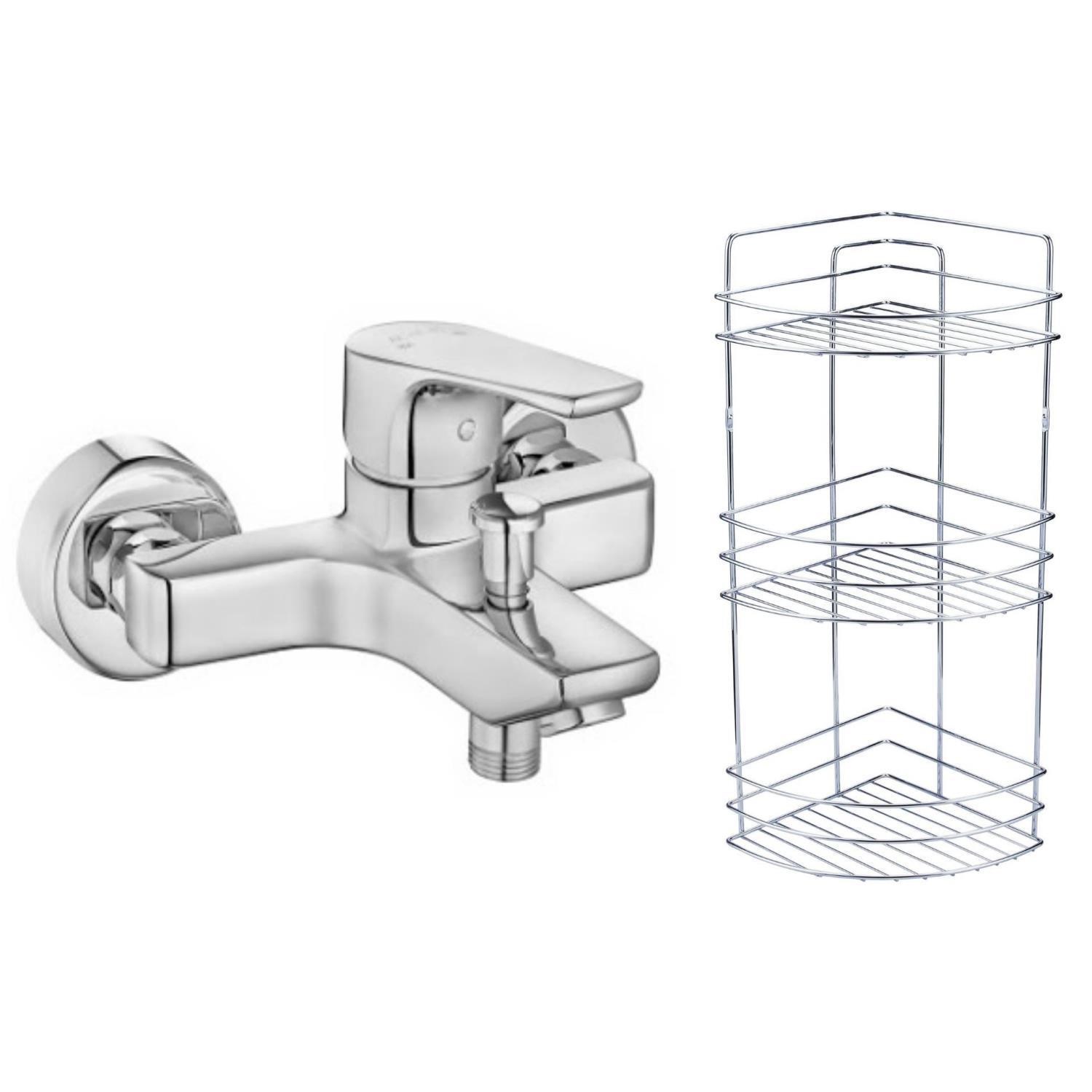ECA Niobe Banyo Bataryası 482+Metal Süngerlik 3'li Köşe Raf 2'li Set
