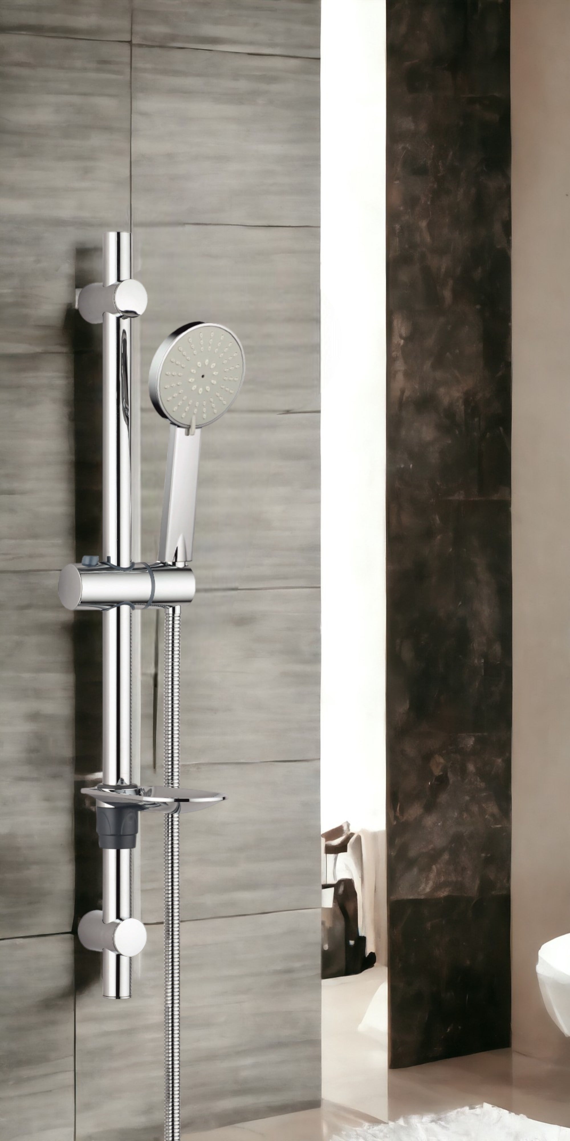 ECA Niobe Banyo Bataryası + T-MAY Lidya Oval Borulu Hareketli Sürgülü Duş Seti Üst Takımı