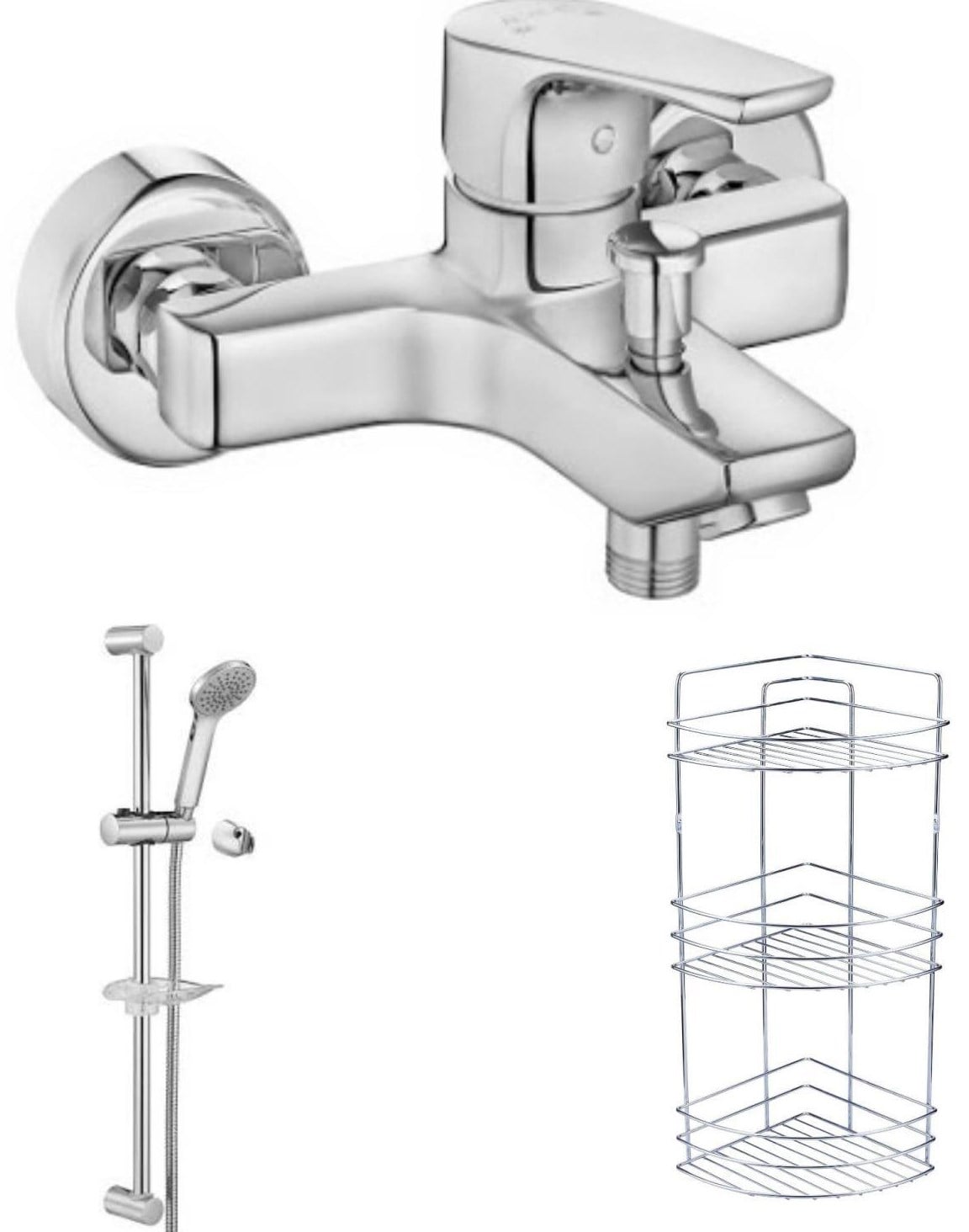 ECA Niobe Banyo Bataryası+ECA Spil Duş Takımı+Metal 3 Köşe Raf   (482+023)