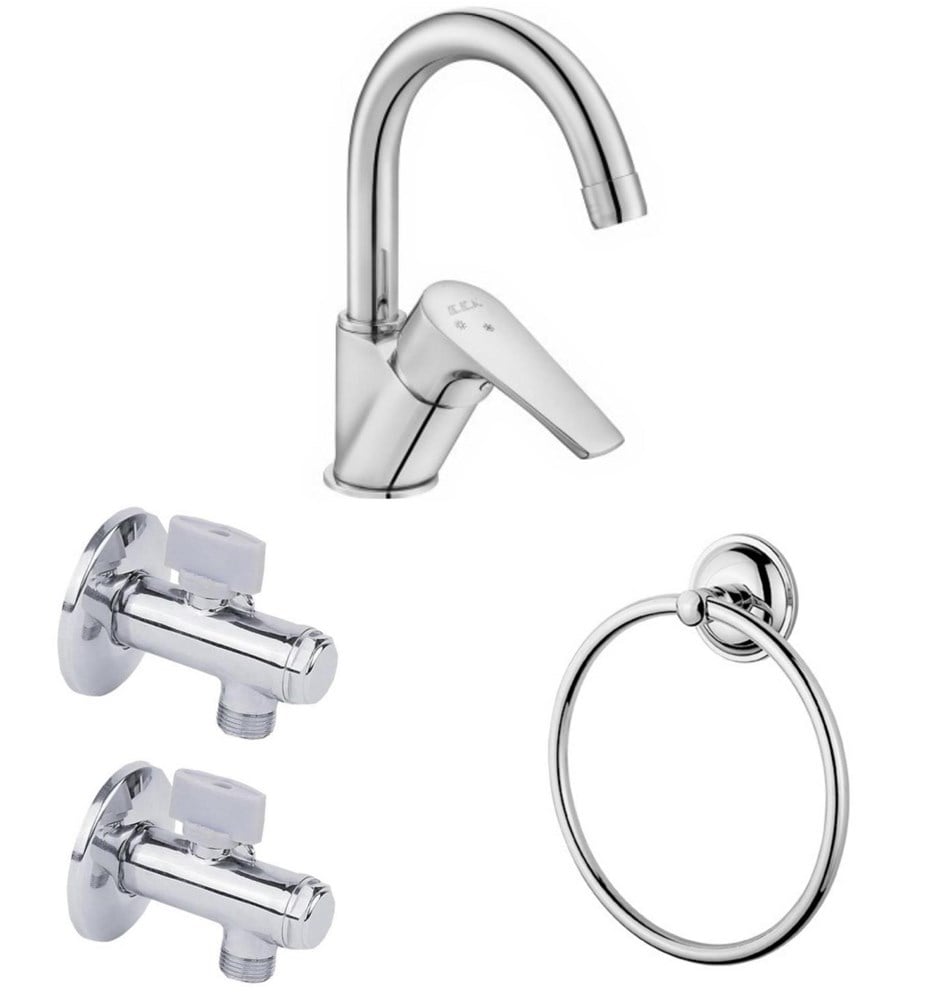 ECA Niobe Kuğu Lavabo Batarya 054+ECA Filtrel Ara Musluk+Havluluk