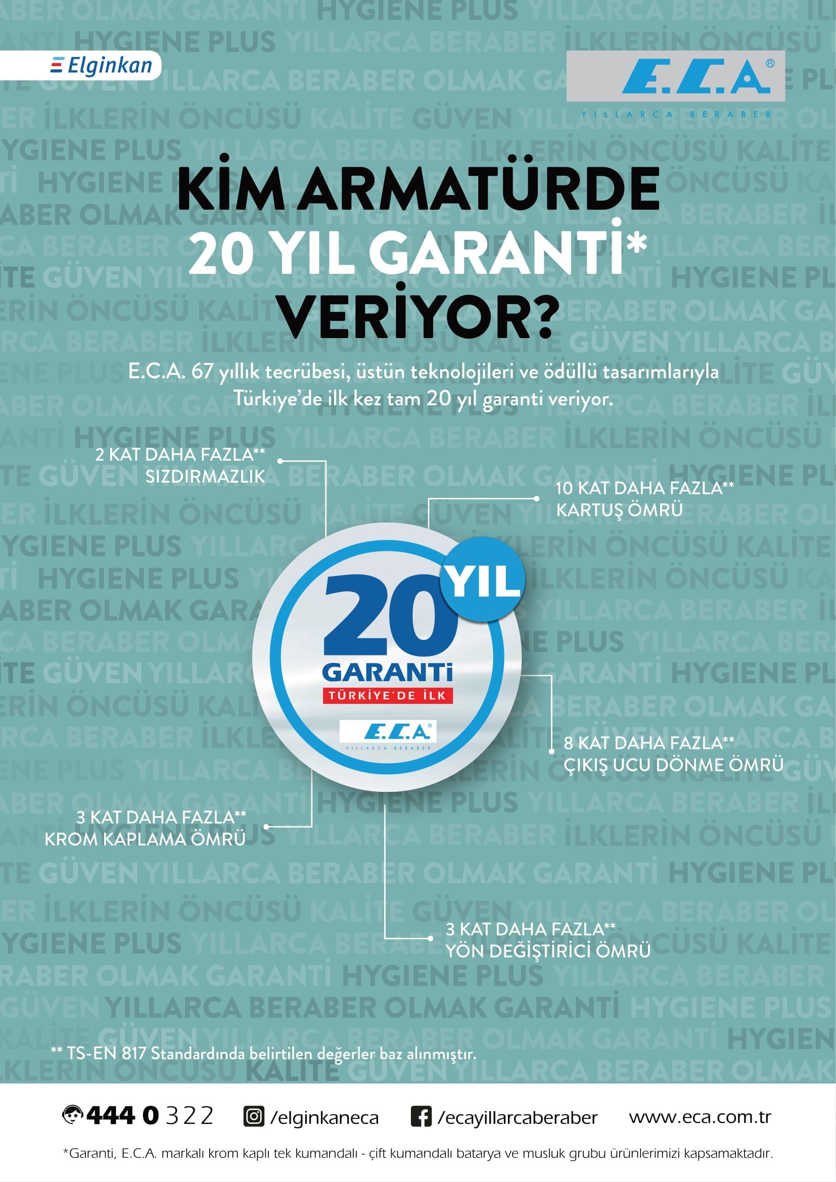 ECA Nita 3 Akışlı Arıtıcı Mutfak Eviye Bataryası Su Arıtma Bağlantılı 102118350