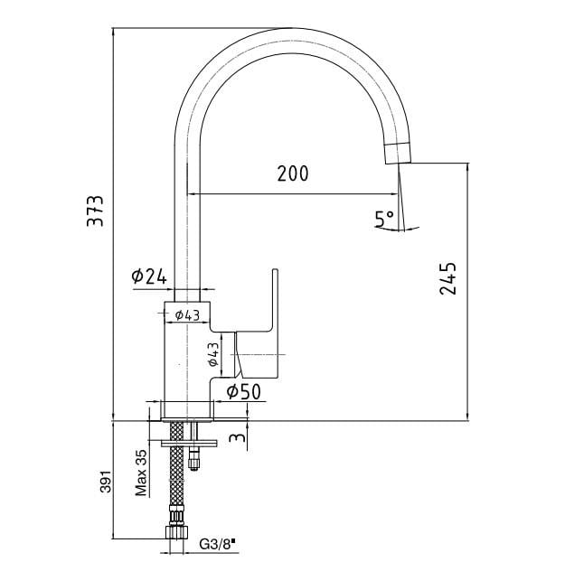 ECA Nita Esnek Uçlu Mutfak Eviye Bataryası Siyah Renkli 102118109