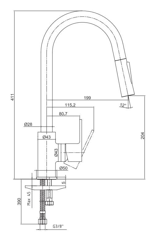 ECA Nita Spiralli Mutfak Eviye Bataryası Paslanmaz Çelik Görünümlü 102518129
