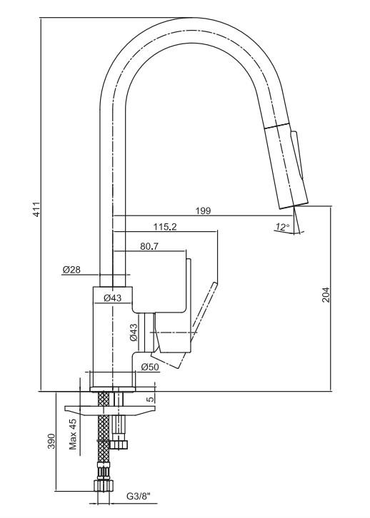 ECA Nita Spiralli Mutfak Eviye Bataryası Mat Siyah 102118129C1