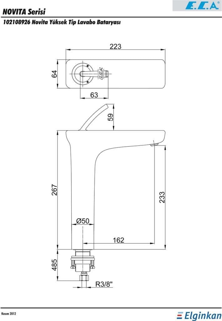 ECA Novita Yüksek Tip Lavabo Bataryası 102108926H