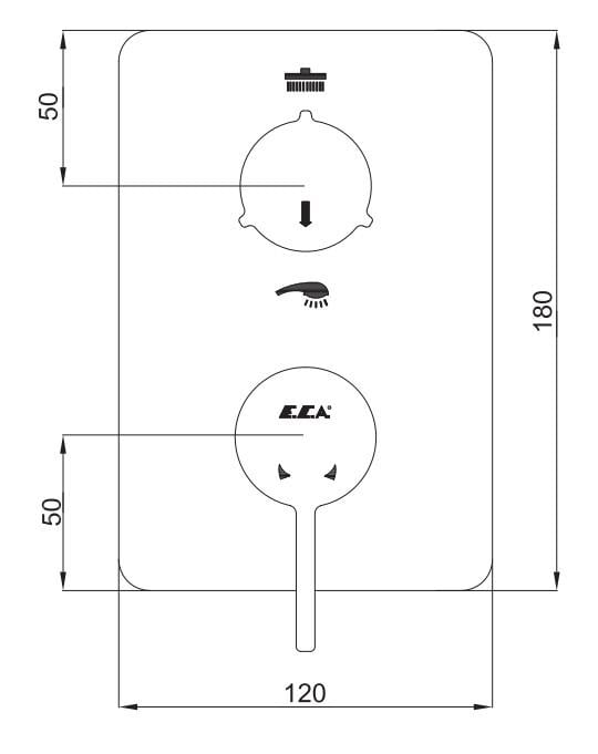 ECA Purity Ankastre Banyo Bataryası Sıva Üstü 2 Yollu 102167202H-KDE