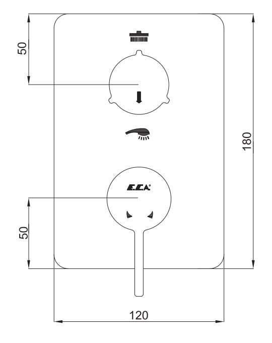 ECA Purity Ankastre Banyo Bataryası Sıva Üstü 2 Yollu 102167202H-KDE