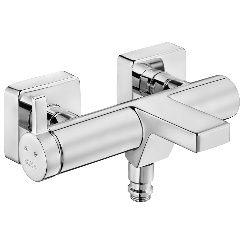 ECA Purity Banyo Bataryası+T-MAY Banyo Çam Kare Tepe Duş Takımı Seti Paslanmaz Krom