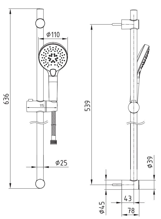 ECA Purity Banyo Hareketli Sürgülü Duş Seti Üst Takımı 102146078