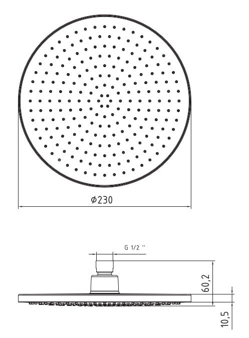 ECA Purity Banyo Yuvarlak Duş Başlığı 23x23 Mat Siyah Renkli 102145051C1