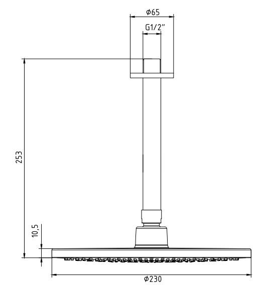 ECA Purity Tavandan Oval Borulu Ankastre Tepe Duş Başlığı 102145050
