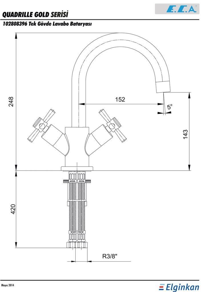 ECA Quadrille Lavabo Bataryası Altın Renkli 102808396