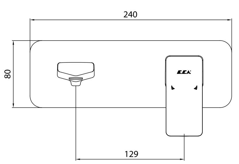 ECA Royal Ankastre Lavabo Bataryası Sıva Üstü Tek Rozet Mat Siyah 102167621C1-K