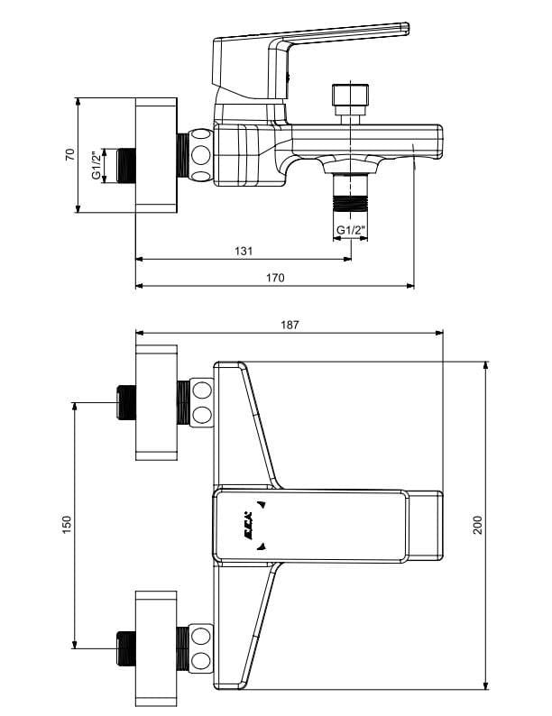 ECA Royal Banyo Bataryası + ECA Zafir Mafsallı Duş Seti Banyo Üst Takımı