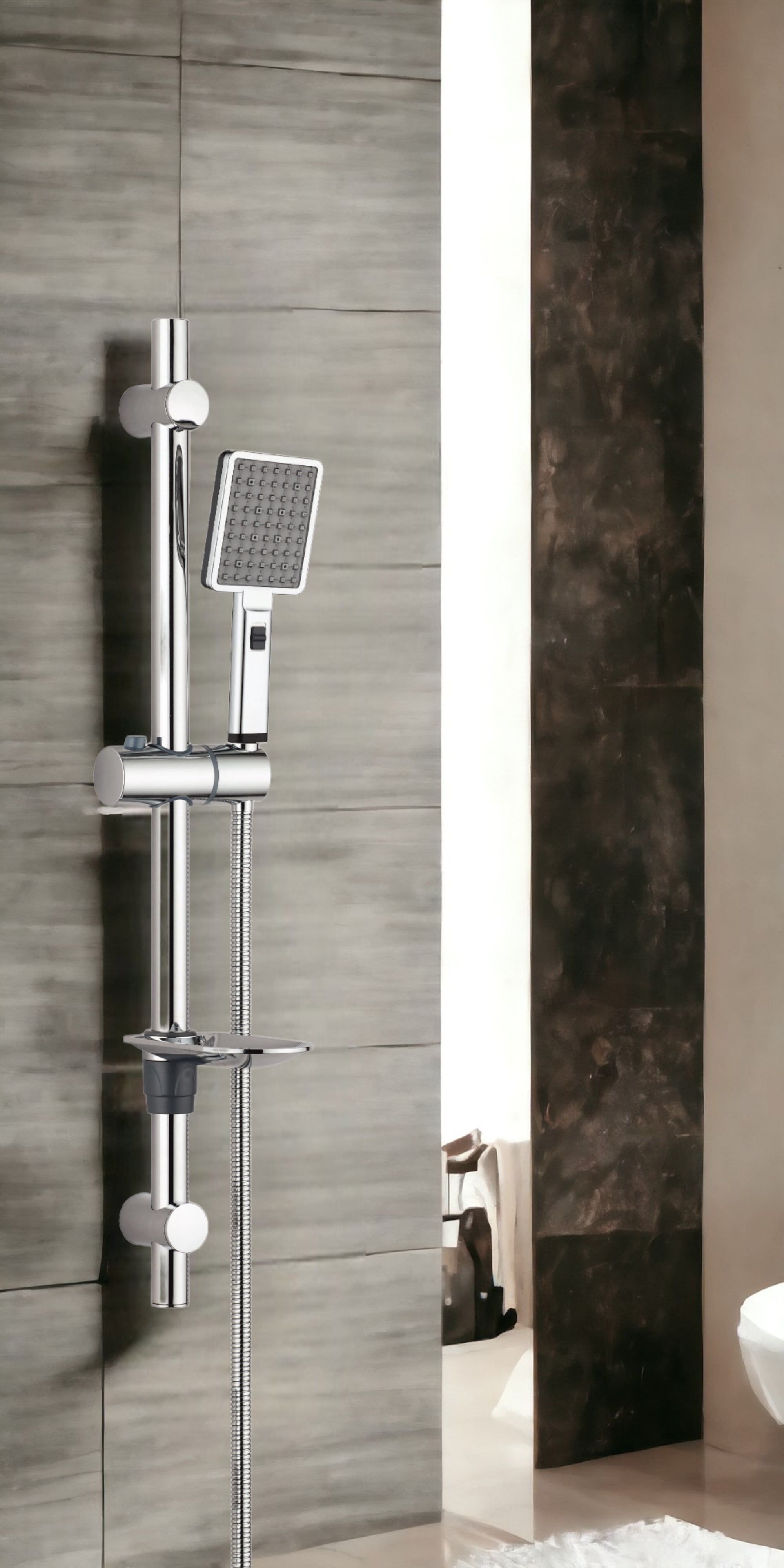 ECA Royal Banyo Bataryası + T-MAY Sümbül Oval Borulu Hareketli Sürgülü Duş Seti Üst Takımı