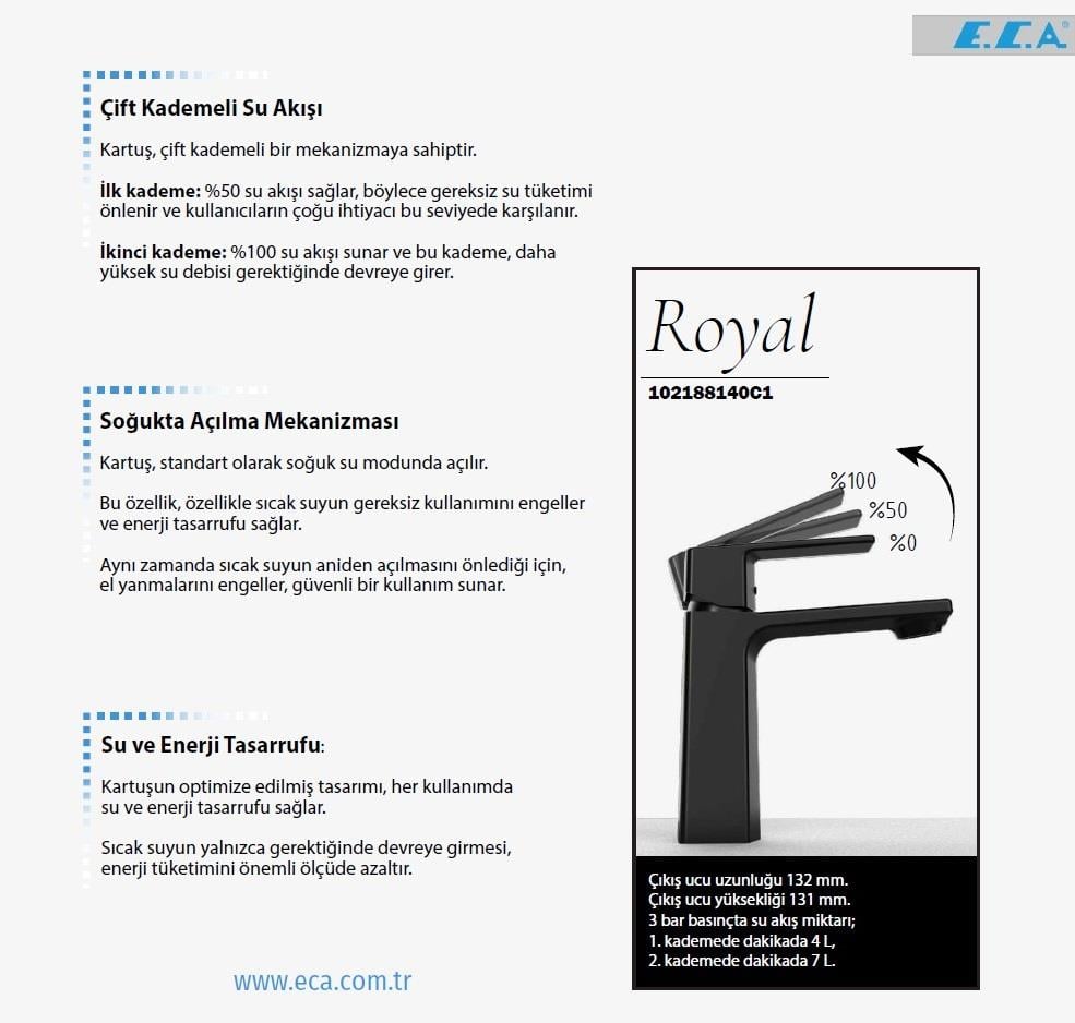ECA Royal Lavabo Bataryası Mat Siyah Ecotechnology 102188140C1