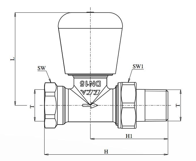 ECA RV2 1/2 Düz Radyatör Valfi 102120322