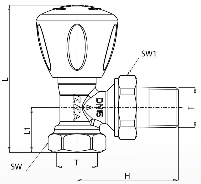ECA RV3 1/2 Köşe Radyatör Valfi Petek Havlupan Vanası 602120641
