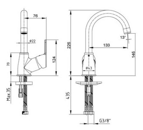 ECA  Spil Lavabo Bataryası - Kuğu Borulu 102188026