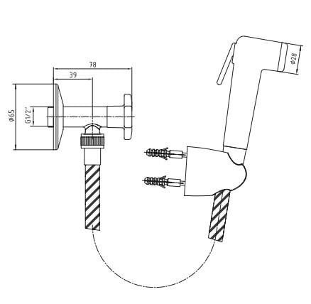 ECA Spiralli Taharet Musluğu Mat Siyah 102111084C1
