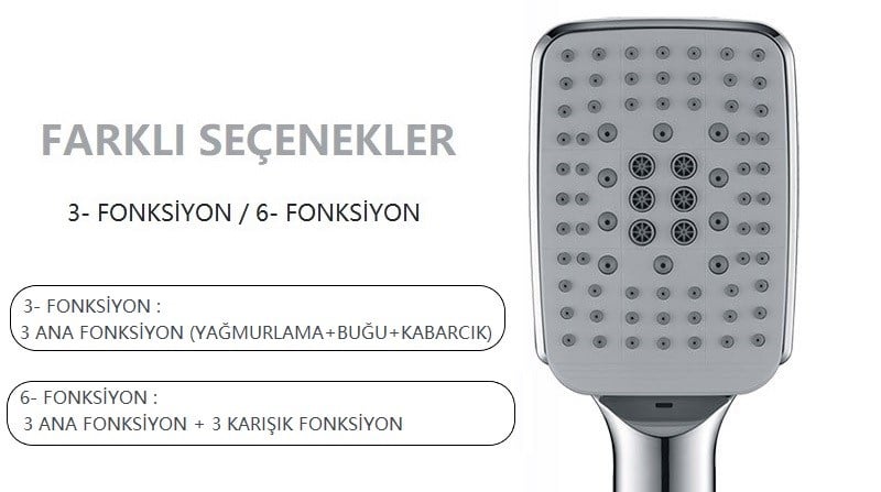 ECA Spylos Banyo Bataryası+T-MAY  Gürle Tepe Duş Takımı Seti Paslanmaz Krom