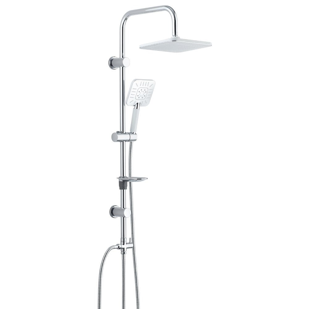 ECA Star Banyo Bataryası+T-MAY Banyo Çamlıca Kare Tepe Duş Takımı Seti Paslanmaz Krom