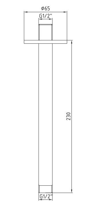 ECA Tavandan Duş Başlığı Borusu Mat Siyah Renkli 102126654C1