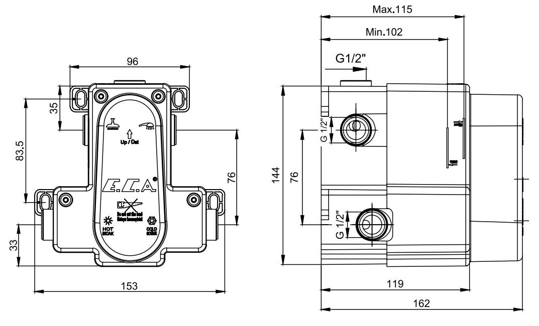 ECA Termostatik Ankastre Banyo Bataryası Sıva Altı Grubu 2 Yollu 102166204