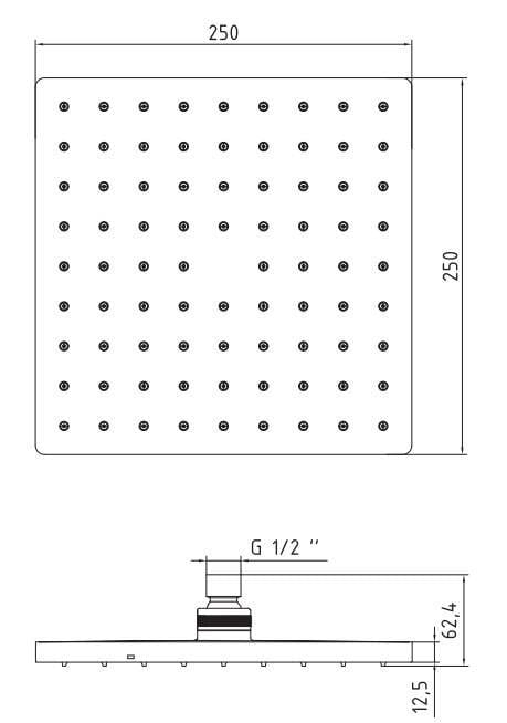 ECA Tiera Ankastre 2 Yollu Gömme Banyo Bataryası Mat Siyah Duş Seti Tüm Parçalar Dahil Tavandan