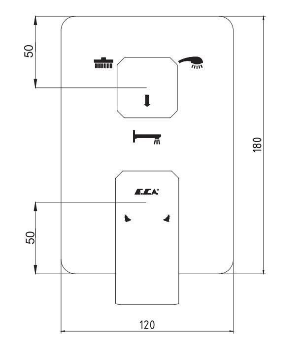 ECA Tiera Ankastre Banyo Bataryası Sıva Üstü 3 Yollu 102167335-K