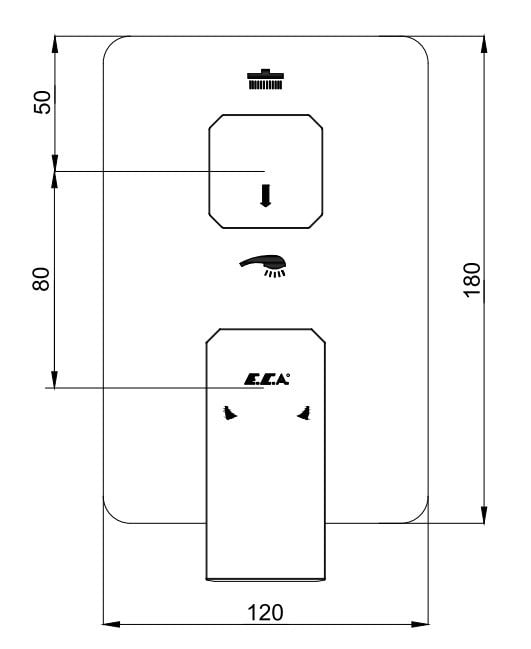 ECA Tiera Ankastre Banyo Bataryası Sıva Üstü 2 Yollu Altın Renkli 102167235A1-KDE