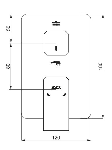 ECA Tiera Ankastre Banyo Bataryası Sıva Üstü 2 Yollu 102167235-KDE