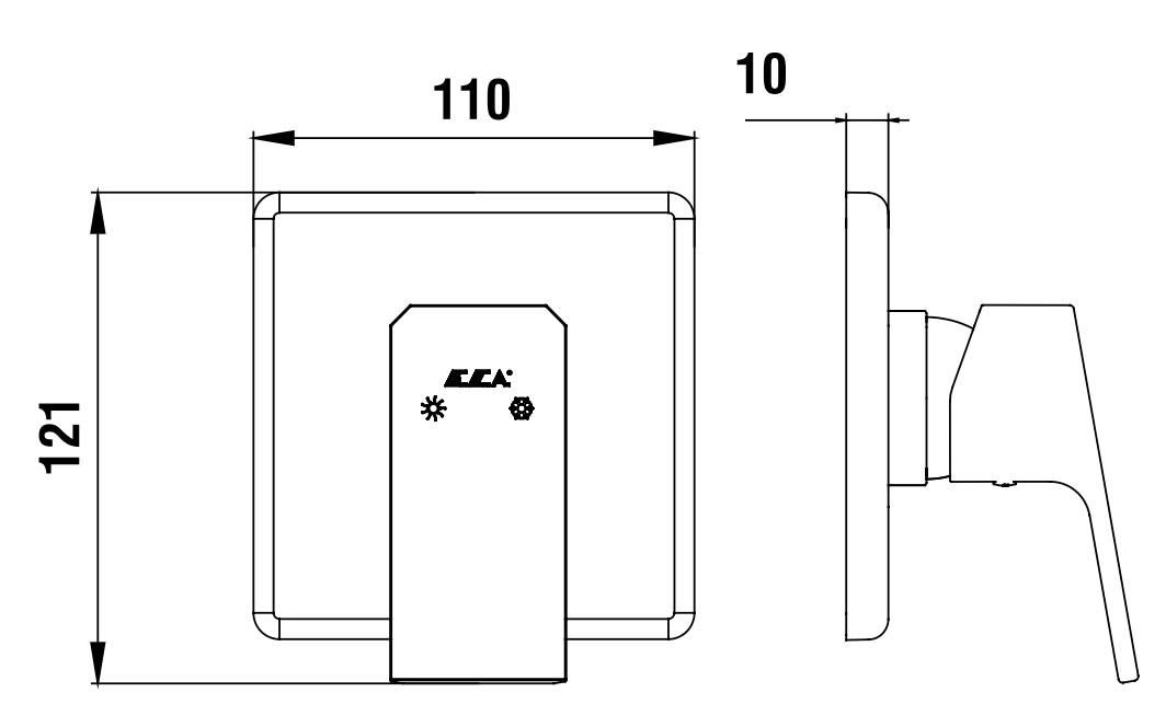 ECA Tiera Ankastre Duş Bataryası Sıva Üstü 102167105-K