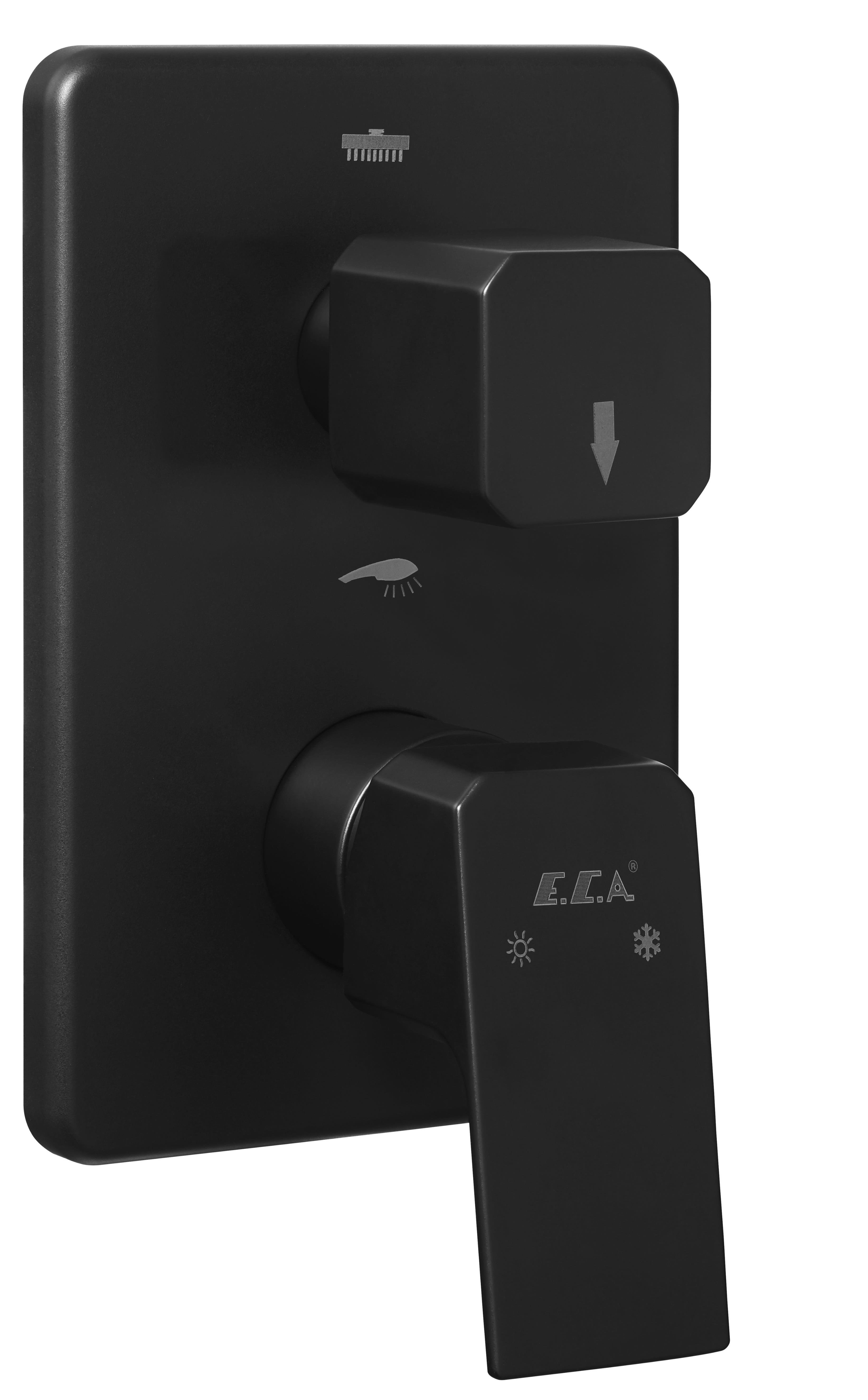 ECA Tiera Ankastre Duş Seti 2-Yollu Mat Siyah 102199772C1