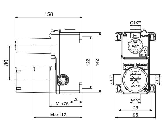 ECA Tiera Ankastre Duş Seti 3-Yollu 102199770