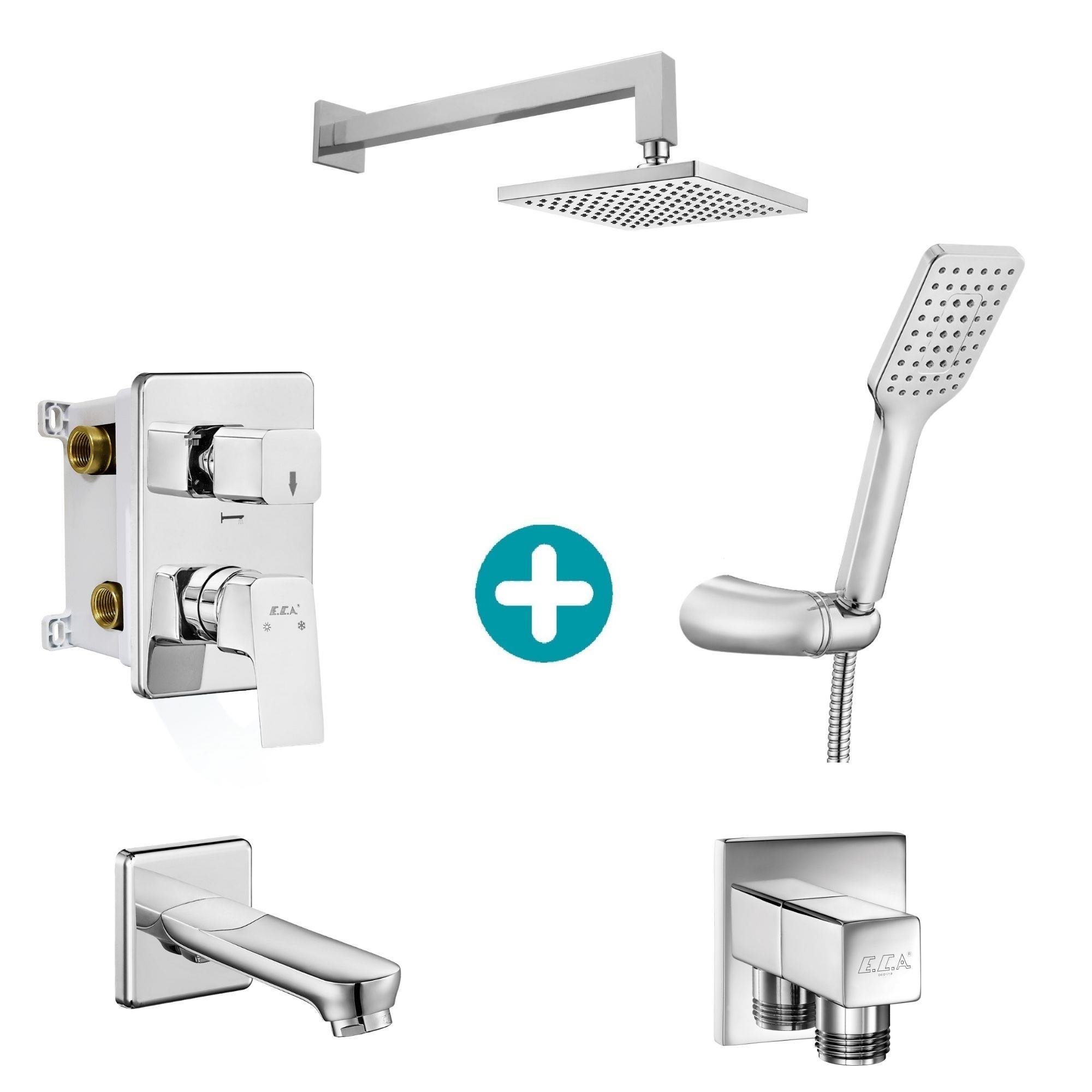 ECA Tiera Ankastre Gömme Banyo Bataryası Duş Seti Tüm Parçalar Dahil 