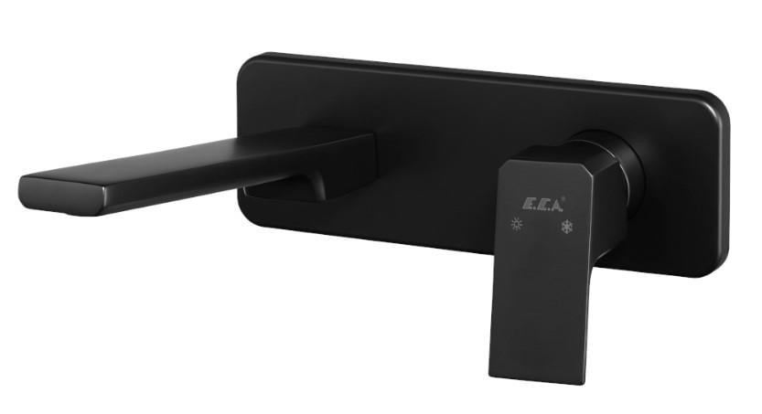 ECA Tiera Ankastre Lavabo Bataryası Sıva Üstü Tek Rozet Mat Siyah 102167605C1-K